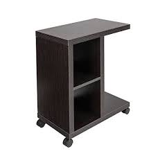 Easy Mobile Bedside End Table Storage Shelf Living Room Tv Lap Snack Dark Coffee Color Table Storage Ottoman Table Living Room Tv