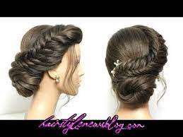 Braided Bun Hairstyle Easy Updo Tutorial For Medium Long Hair Youtube In 2020 Hair Tutorials For Medium Hair Bun Hairstyles For Long Hair Medium Hair Styles