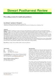 Pdf Pre Cooling Systems For Small Scale Producers