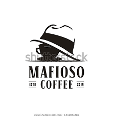 Black And White Cafe Logo Coffee Mafia Crime Logo Design Stock Vector Royalty Free 1341934385 Cafe Logo Design Mafia Logo Design