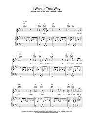 I Want It That Way Bsb Sheet Music Piano Chords Songs Digital Sheet Music