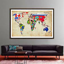 Players can lock and unlock their own houses to prevent players that. World Map Retro Flags Hd Print Large Poster Wall Art Home Decor Class Standard Ebay
