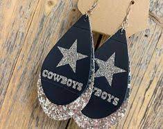 Dallas Cowboys Double Layer Leather Earrings Etsy Leather Earrings Dallas Cowboys Dallascowboys Le Diy Leather Earrings Etsy Earrings Leather Earrings
