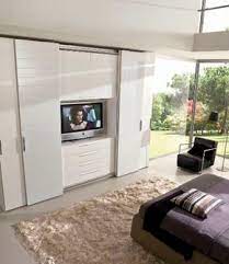 Contemporary Wardrobe Sliding Door With Integrated Unit For Tv Falegnami Bedroom Design Home Bedroom Wardrobe Design Bedroom