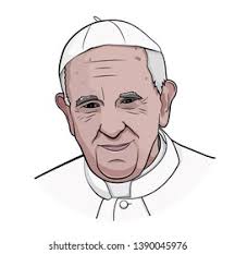 Jan 2018 Pope Francis Vector Portrait: vector de stock (libre de regalías)  1280901208