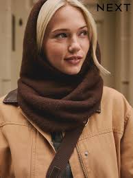 Women's Brown Knitted Casual Plain Accessories