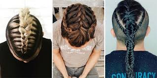 A man braid, which is very similar to a man bun, starts out as a french braid (or two) and ends in a bun. Man Braids Are Now All The Rage Pictures Of Men With Braided Hair