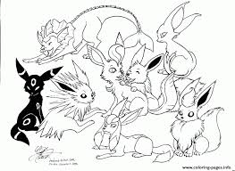 Coloring pages proudly powered by wordpress. Eevee Pokemon Family Coloring Pages Printable