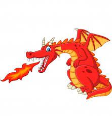 Cartoon Red Dragon Spitting Fire Red Dragon Dragon Illustration Cute Dragons