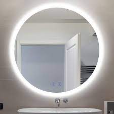 Electric mirror specializes in modern mirrors that will bring your bathroom into the 21st century. Citymoda Led Lighted Bathroom Mirror Large Round 32 In Wall Mount Vanity Mirror Frameless Led Backlit Mirror Lighted Mirror With Touch Dimmer Switch Anti Fog 3 Color Tones Amazon Ca Home