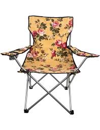 Folding Chintz Floral Camping Lawn Chair For Glamping Camping Chairs Lawn Chairs Eames Rocking Chair