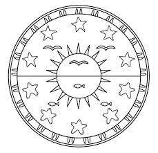 Mandala de mar: dibujo para colorear e imprimir