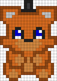 Chibi Freddy Fnaf Kandi Pattern Pixel Art Grid Pixel Art Pattern Pixel Art
