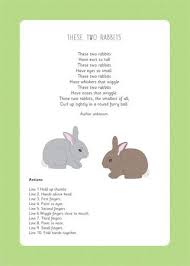 These Two Rabbits Rhyme Kindergarten Songs Preschool Poems Preschool Songs