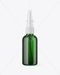 Green Glass Nasal Spray Bottle Mockup In Bottle Mockups On Yellow Images Object Mockups