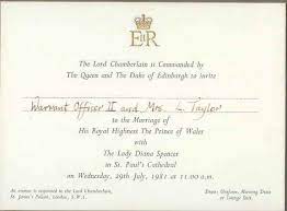 Prince Charles And Diana Spencer S Wedding Invitation Addressed To Warrant Office Ii And Mrs L Royal Invitation Prince Charles And Diana Royal Family Trees