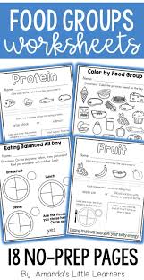 Nutrition No Prep Worksheets Myplate Group Meals Nutrition Worksheets