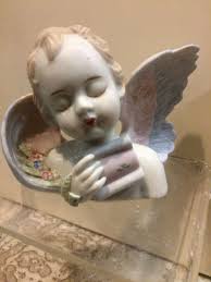 Vintage Antique Porcelain Wing Angel Figurine Angels