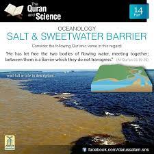 Qur An Science 14 The Barrier Between Sweet And Salt Waters Consider The Following Quranic Verses He Has Let Islam And Science Quran Miracles Of Islam