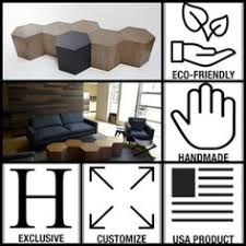 Hexagon Wood Modern Geometric Table Oak Geometric Table Modular Table Modular Furniture System