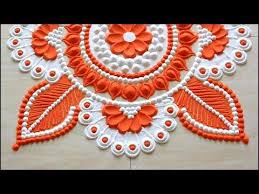 Navratri Rangoli Designs Using 2 Colours L Diwali Rangoli Designs With Colours L In 2020 Rangoli Designs Diwali Colorful Rangoli Designs Rangoli Designs Simple Diwali