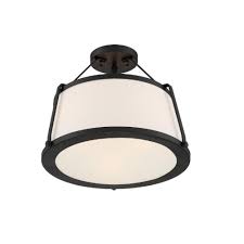 The brushed black/gold/nickel finish with the metal parts adds a flair of modernity to space where it's installed. Nuvo 60w Cutty Series Semi Flush Mount Light W White Fabric Shade 3 Lights Matte Black Nuvo 60 6998 Homelectrical Com