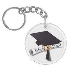 Class Of 2020 Grad Cap And Diploma Keychain Zazzle Com In 2021 Keychain Display Keychain Custom Key Ring