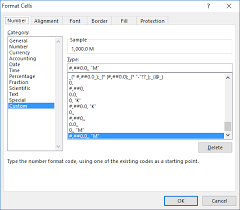 how to format numbers in excel with millions separators