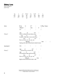 Add to favorites click to zoom voiceandsound 14,451. Skinny Love Sheet Music Bon Iver Ukulele Chords Lyrics
