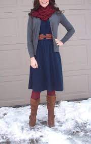 Maroon Cardigan Blue Dress Google Search Modest Winter Fashion Modest Outfits Fashion
