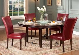 Lacks Hartford 6 Pc Red Dining Set 72 Inch Round Dining Table Contemporary Dining Table Round Dining Table