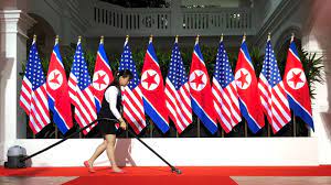 Videos hide videos show videos. One Of The Trump Kim Summit S Most Memorable Images Is Of The Display Of Us And North Korean Flags Side By Side Quartz