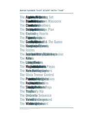 This name has only been common outside of cornwall since the beginning of the 20th century, after it was featured in george bernard shaw's play the doctor's dilemma (1906). Band Names That Start With The All Of The Bands That Sta Flickr