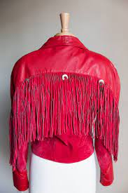 Vintage 80s Red Leather Fringe Jacket 80s Fringe Jacket Vintage Leather Jacket Vintage Fringe Jacket Red Fringe Jacket Fringe Leather Jacket Leather Fringe Fringe Jacket