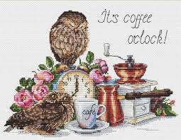 Check spelling or type a new query. It S Coffee O Clock Cross Stitch Kit By Merejka The Happy Cross Stitcher