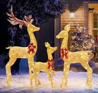 Amazon.com: Outdoor Christmas Deer Decorations, 3-Piece 60 ...