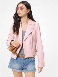 Crinkled Leather Moto Jacket Michael Kors Leather Moto Jacket Leather Jackets Women Moto Jacket