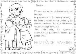 Dibujos para colorear e imprimir. Una Bonita Felicitacion Para El Dia Del Maestro Actividades Infantil
