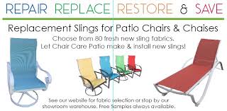 Chair Care Patio Custom Made Outdoor Cushions And Replacement Slingspatio Furniture Replacement Slings And Custom Outdoor Cushionschair Care Patio Furniture Repair Outdoor Cushions And New Slings