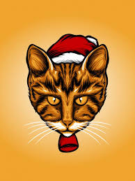Santa Cat Illustration In 2020 Cat Illustration Illustration Illustration Art