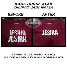 Kata kata buat sablon kaos komunitas. Kaos Lipat Nama Baju Custom Tebal Shopee Indonesia
