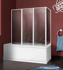 Box doccia 75x160 cristallo stampato altezza 200 alluminio cromato. Box Parete Vasca Doccia Sopravasca Cm 67 68 133 Pannelli Da 4 Ante Pieghevoli Arredobagno E Cucine S R L S