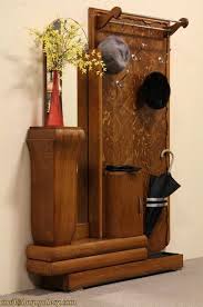 Art Deco 1930 S Oak Hall Stand Mirror Hall Tree Porte Manteau Art Nouveau Furniture Art Deco Furniture Art Deco Decor