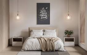 Download and use 10,000+ bedroom stock photos for free. Free Landscape Portrait Bedroom Wall Canvas Poster Mockup Psd Good Mockups