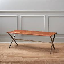 Shop leather coffee table from pottery barn. Directors Brown Leather Bench Reviews Cb2