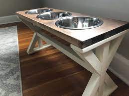 X Style Farmhouse Elevated Dog Feeder Large 3 Bowl Feeder Dog Etsy Large Dog Bowls Dog Bowl Stand Elevated Dog Feeder