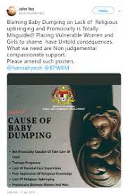 This way, we can find more solutions to the crisis by knowing which issues to take care of. Baby Dumping Poster Released By Women S Ministry Under Fire For Victim Blaming World Of Buzz