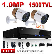 Elec 4ch Channel Hdmi Dvr Security System Cctv 2 Weatherproof 1500tvl Security Camera Video Security System Security Cameras For Home Cctv Security Systems