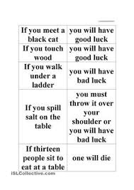 Superstition Matching English Teaching Materials Superstition Teaching Skills