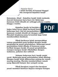 Contoh karangan narasi tentang pengalaman pribadi singkat. Karangan Berita Banjir 2